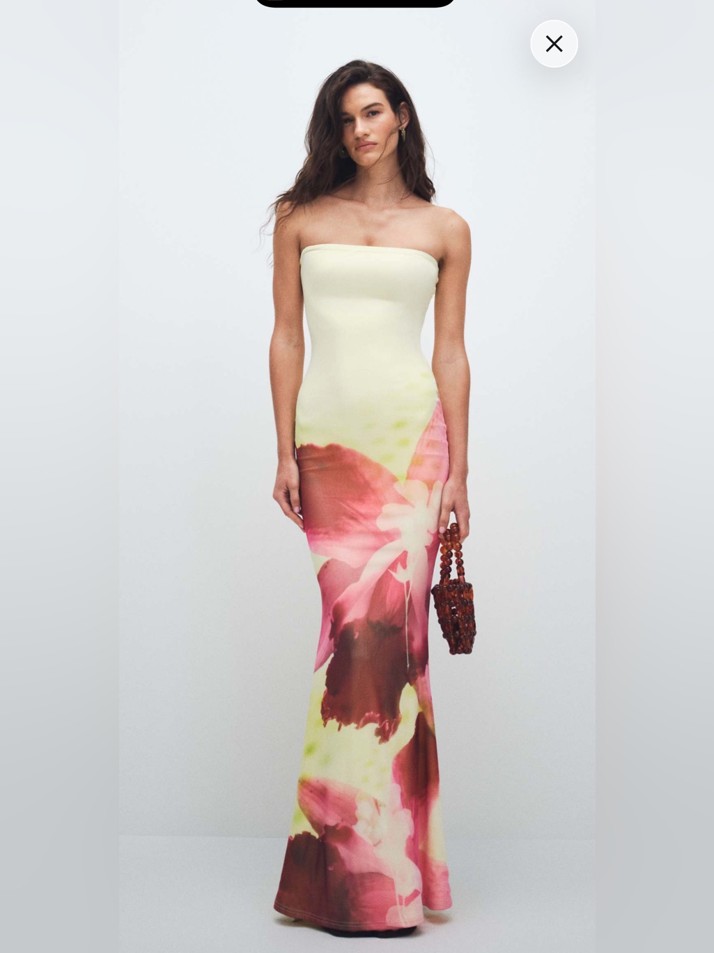 Asos Murci Mesh Strapless Fishtail Dress